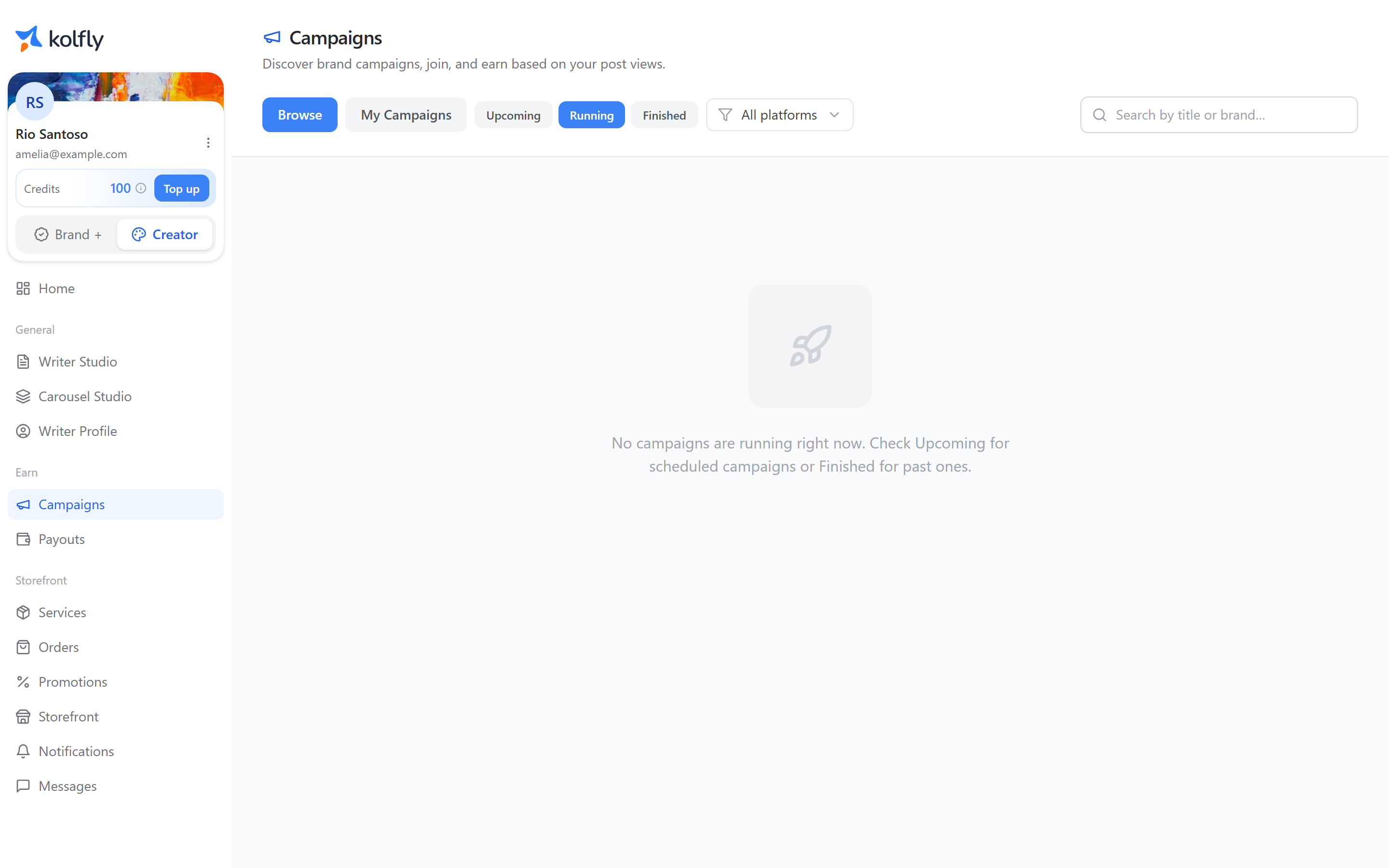 The campaign discovery screen showing open bounty campaigns